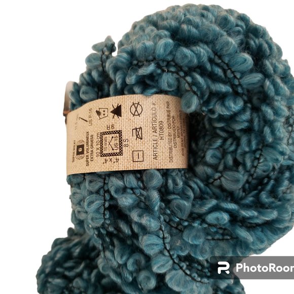 2 Skeins Aqua Woolette Yarn Loops & Thread 48 Yds 3.5 oz ea Wool Blend Loopy - Picture 4 of 5